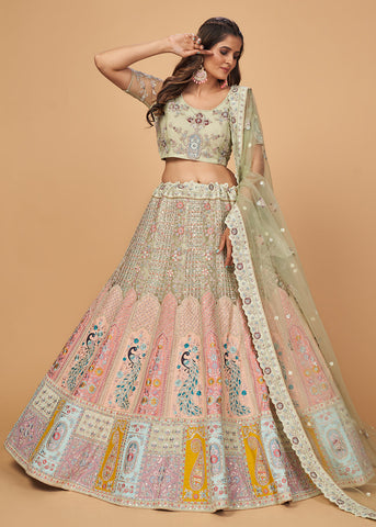 Buy Green Bridal Lehenga Online in USA