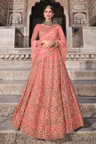 Buy Zari Embroidered Lehenga Choli Online in USA