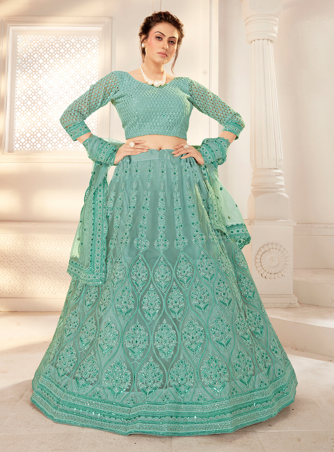 Buy Cording Work Olive Green Lehenga - Wedding Wear Lehenga Choli – Empress  Clothing