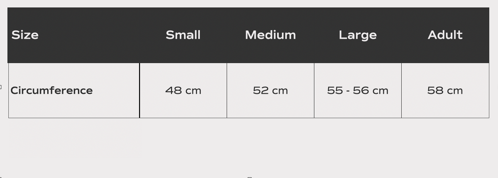 Size Charts in CM