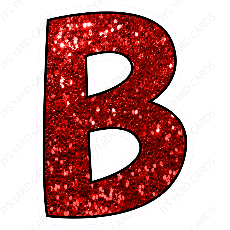 Single Letters: 23” Bouncy Glitter Red – Yard Card Signs by JYS  International