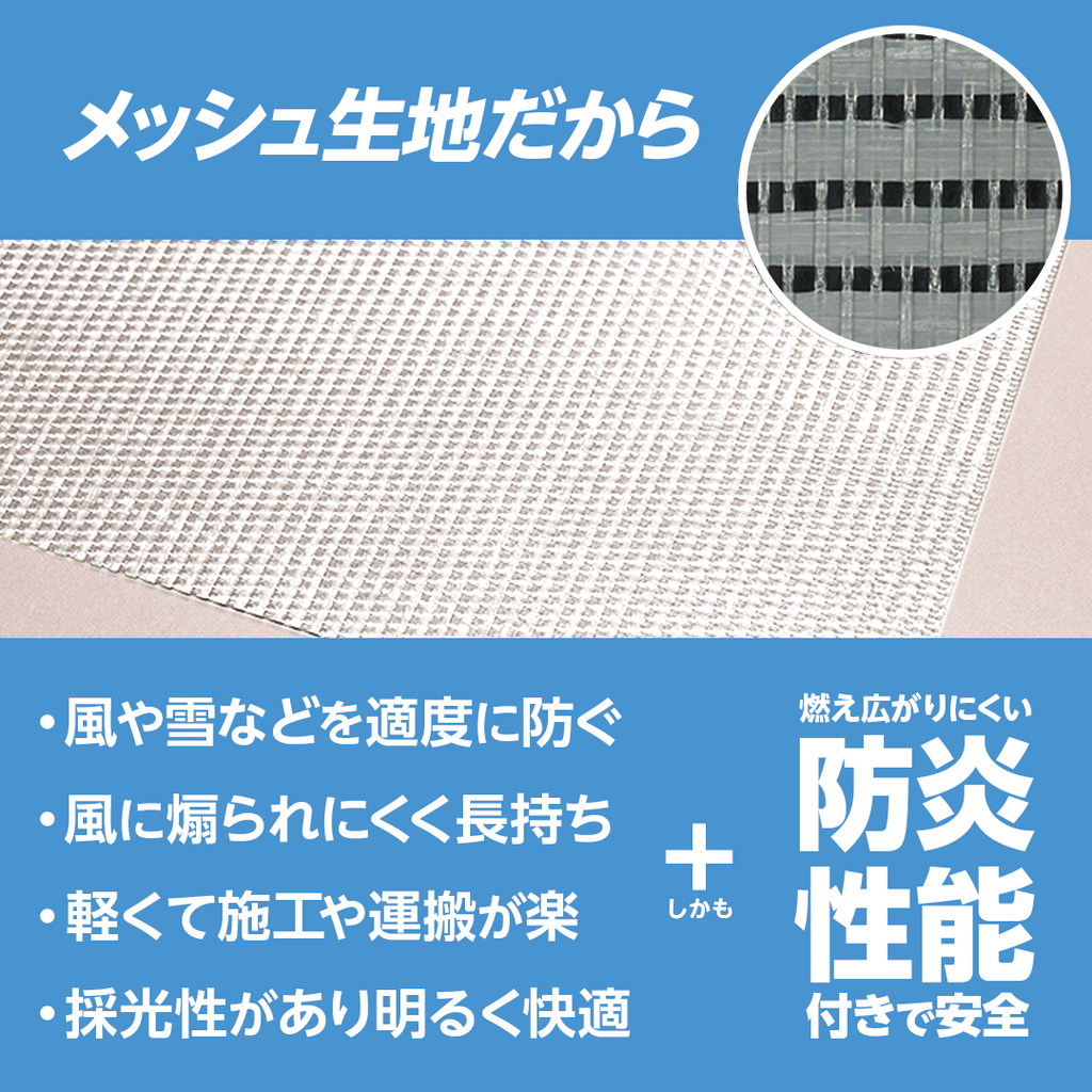 評価 ストア エキスプレス 防犯 ネット 防炎 1.8×5.4m グレー 店舗