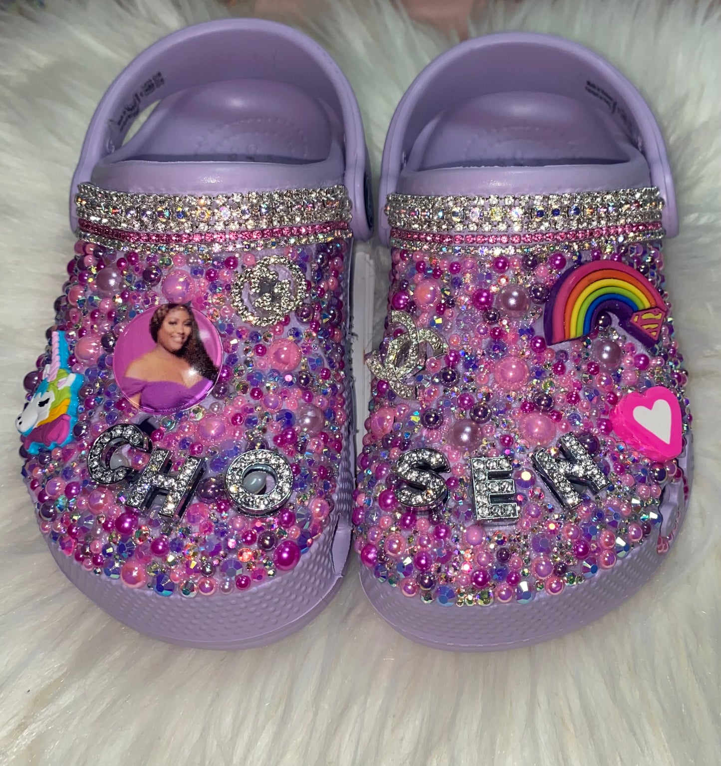 Rainbow Bling Crocs