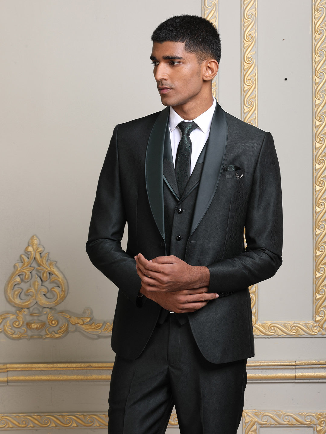 Dark Grey Slim Fit 3-Piece Nested Suit - Belmeade Mens Wear