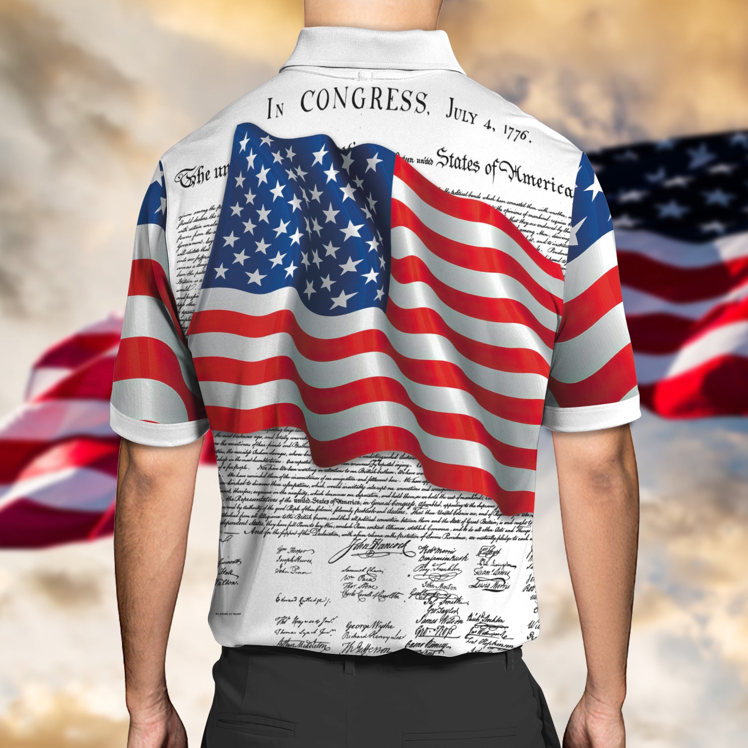 HOT American Flag Happy 4th of July Premium Polo Shirt1