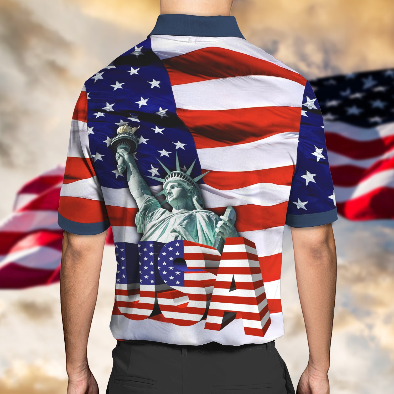 HOT Statue of Liberty Happy 4th of July Premium Polo Shirt1