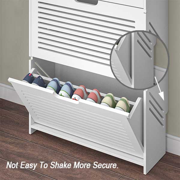 Shoe Cabinet Tipping Bucket Shoe Storage Cabinet with 2 Flip Drawers & Open Shelf Mercer41