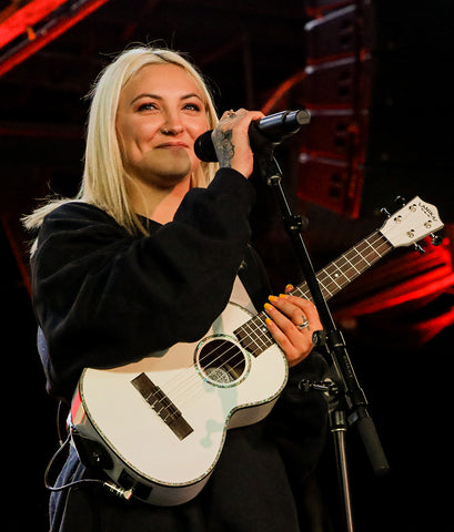 Julia Michaels with her Lanikai ukulele