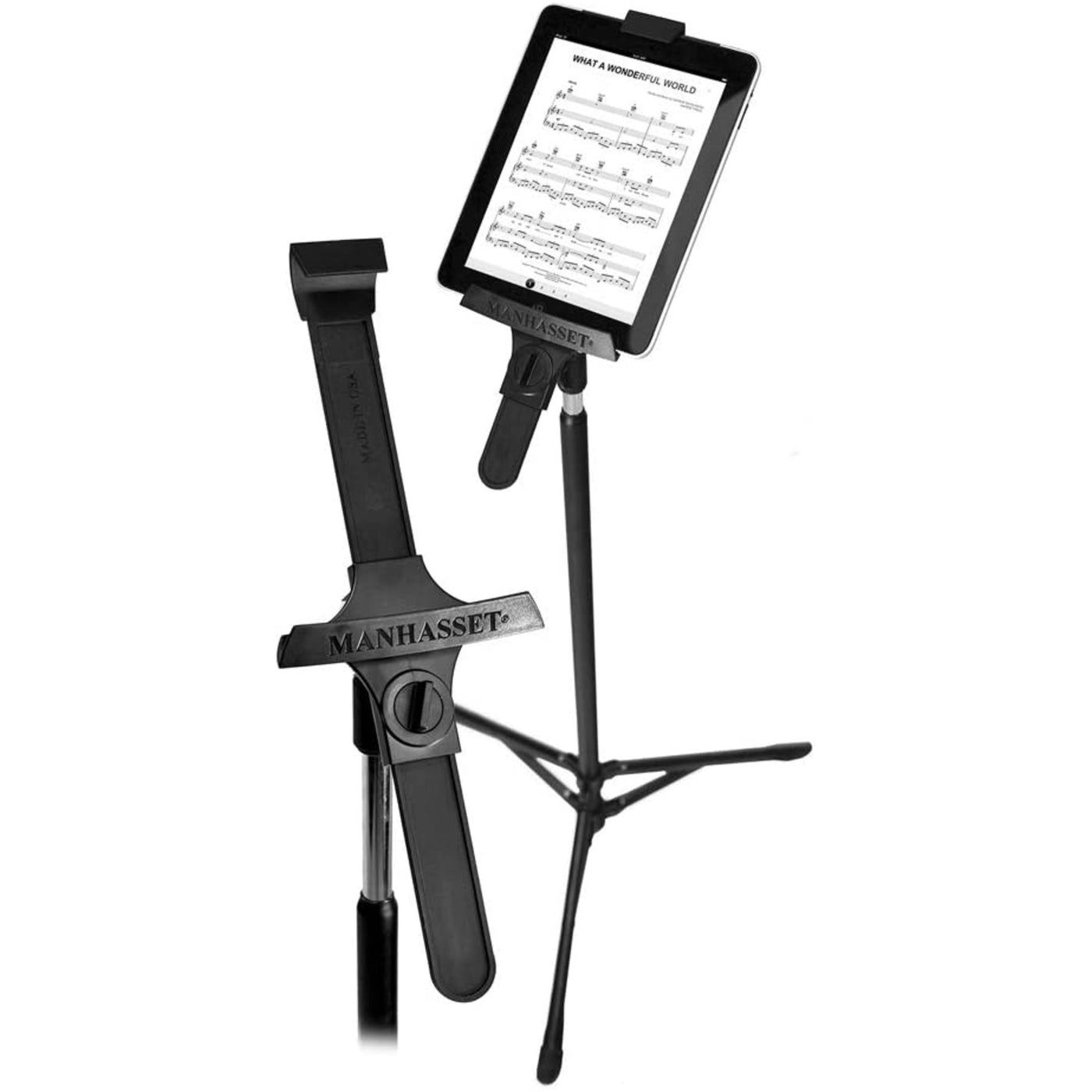 Manhasset Tablet Holder with Microphone Standard Microphone Thread, Black (3200-M)