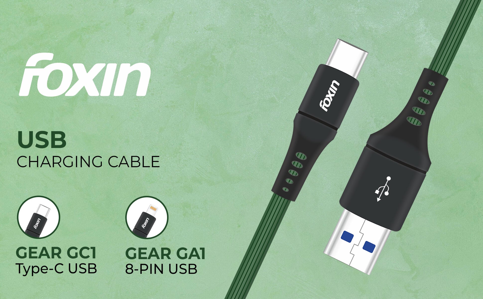 Foxin FLAT Premium USB to Type-C 1.2 mt 480 mbps Charge & Sync Cable with  Reversible USB-A Connector | Dual Colour | Compatible with Mobile Phone 