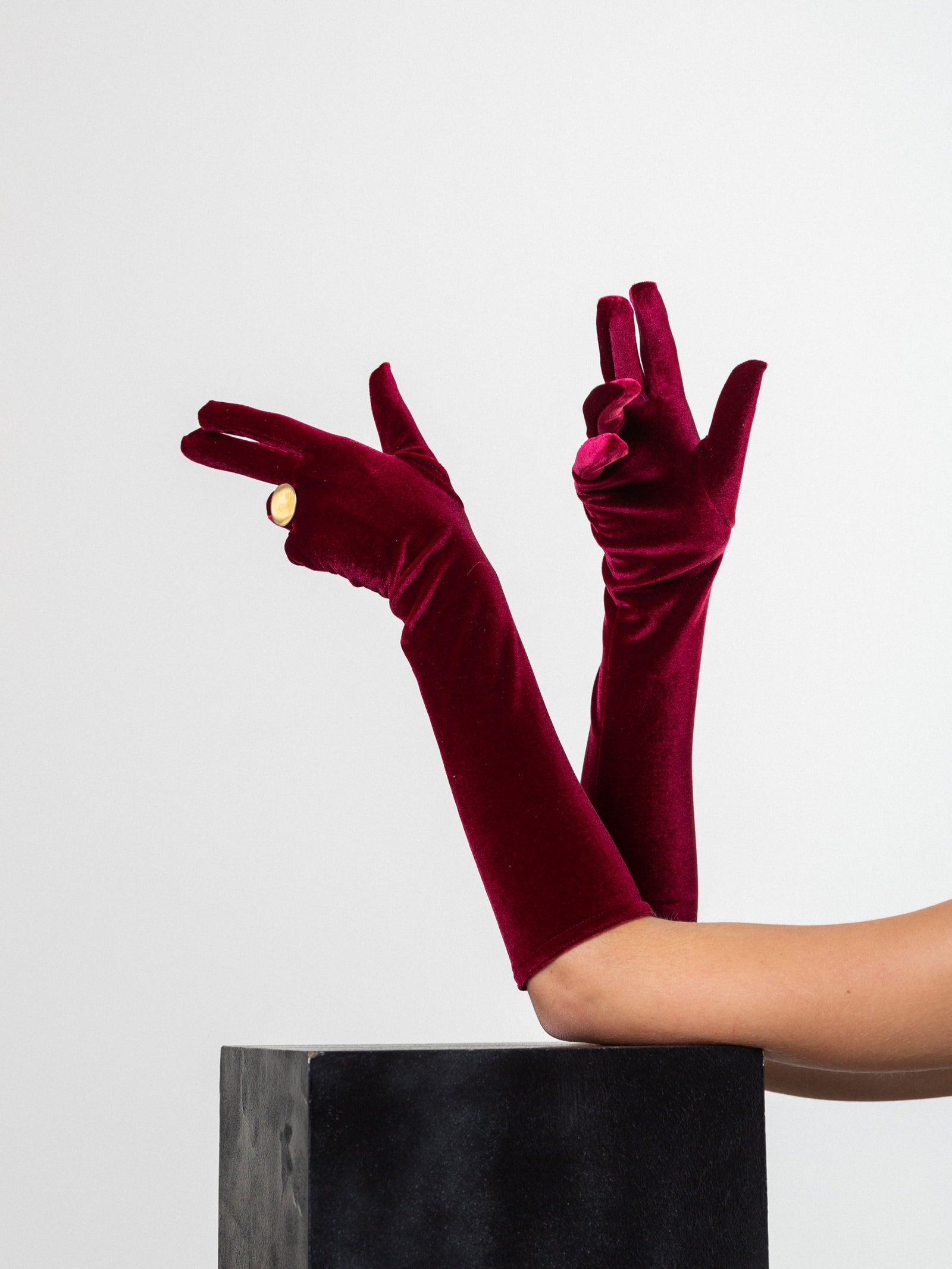 red velvet gloves