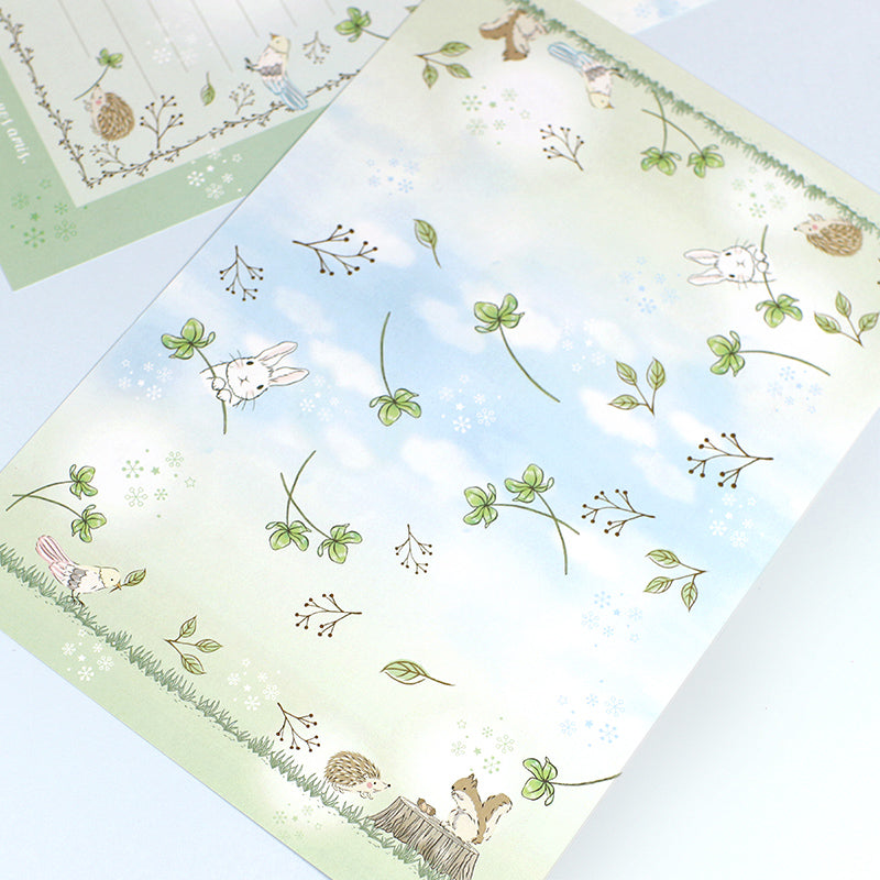 Letter sets: For writing letters: stationery, envelopes, address labels Rabbits, droopy-eared rabbits, hydrangeas, bluebells, lily of the valley, forest scenery, also for decorating your diary, animals, birds, deer, squirrels and hedgehogs, animals, four-leaf clovers