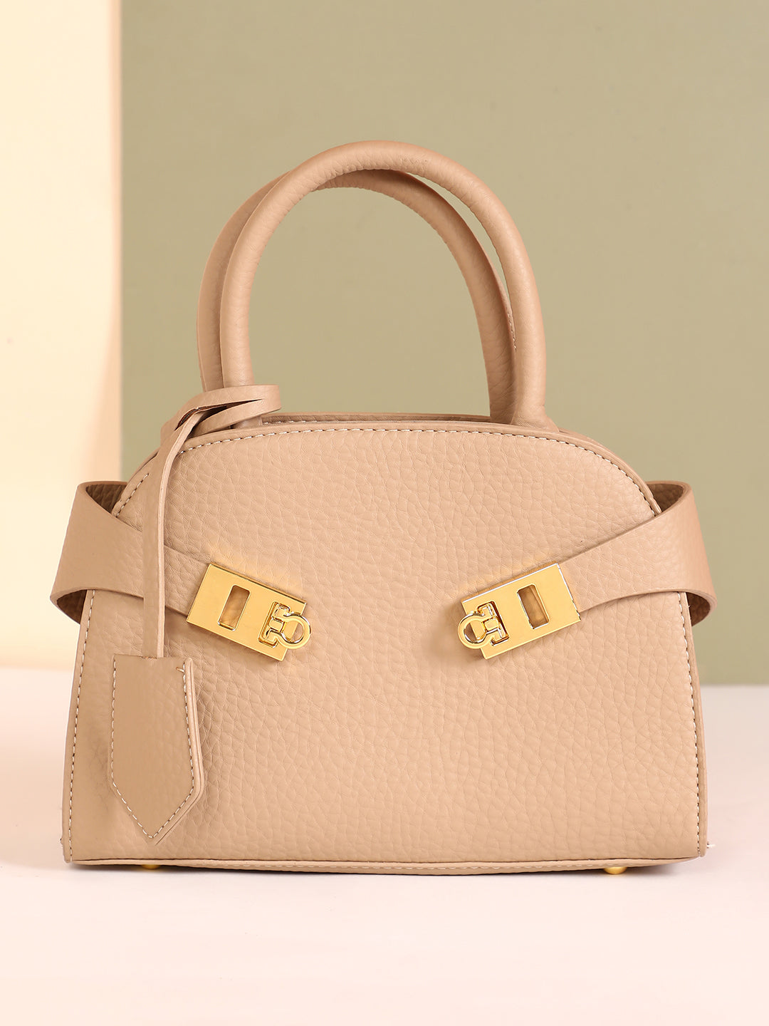 The Small Meridian Hand Bag - Ash Beige-Handbag