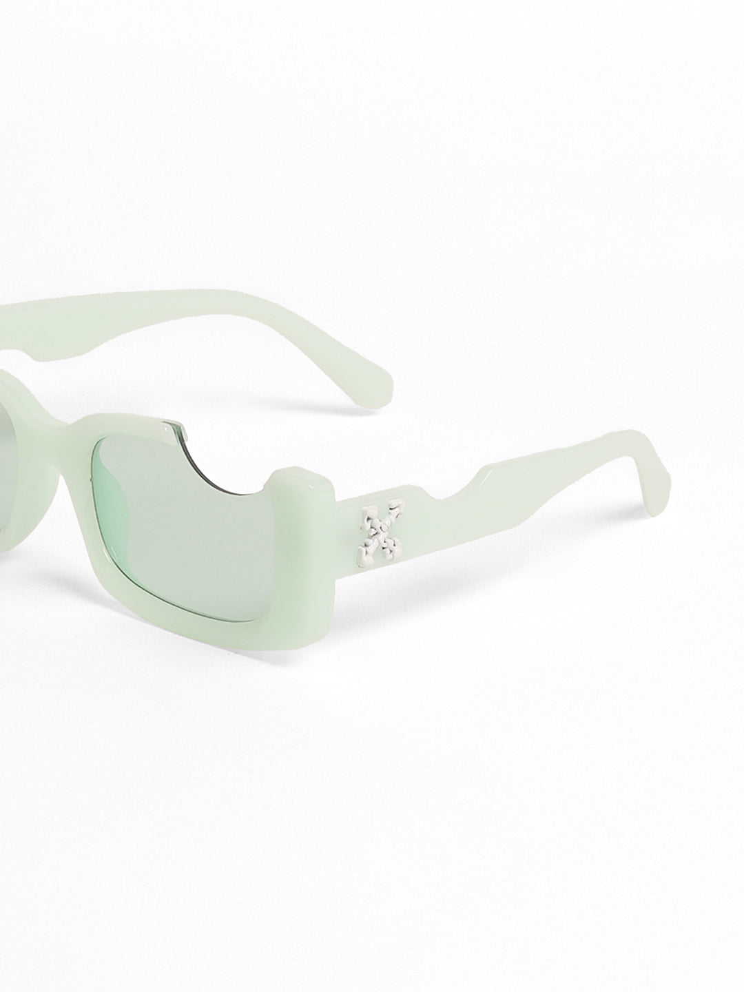 The Crunch Rectangular Sunglasses - Mint Green-Sunglass