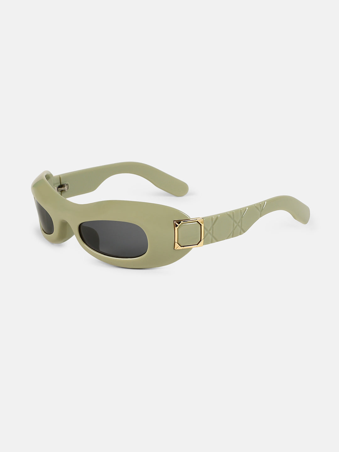 The Gilded Pastel Wraparound Sunglass - Sage Green-Sunglass