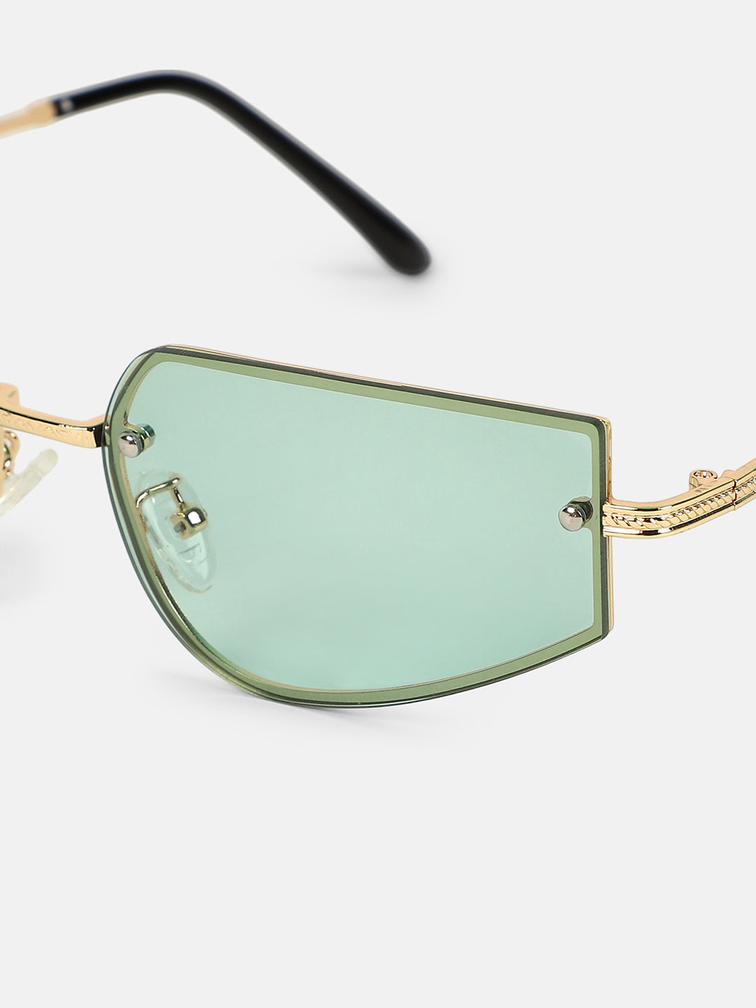 The Studio Rectangular Sunglass - Champayne Gold-Sunglass
