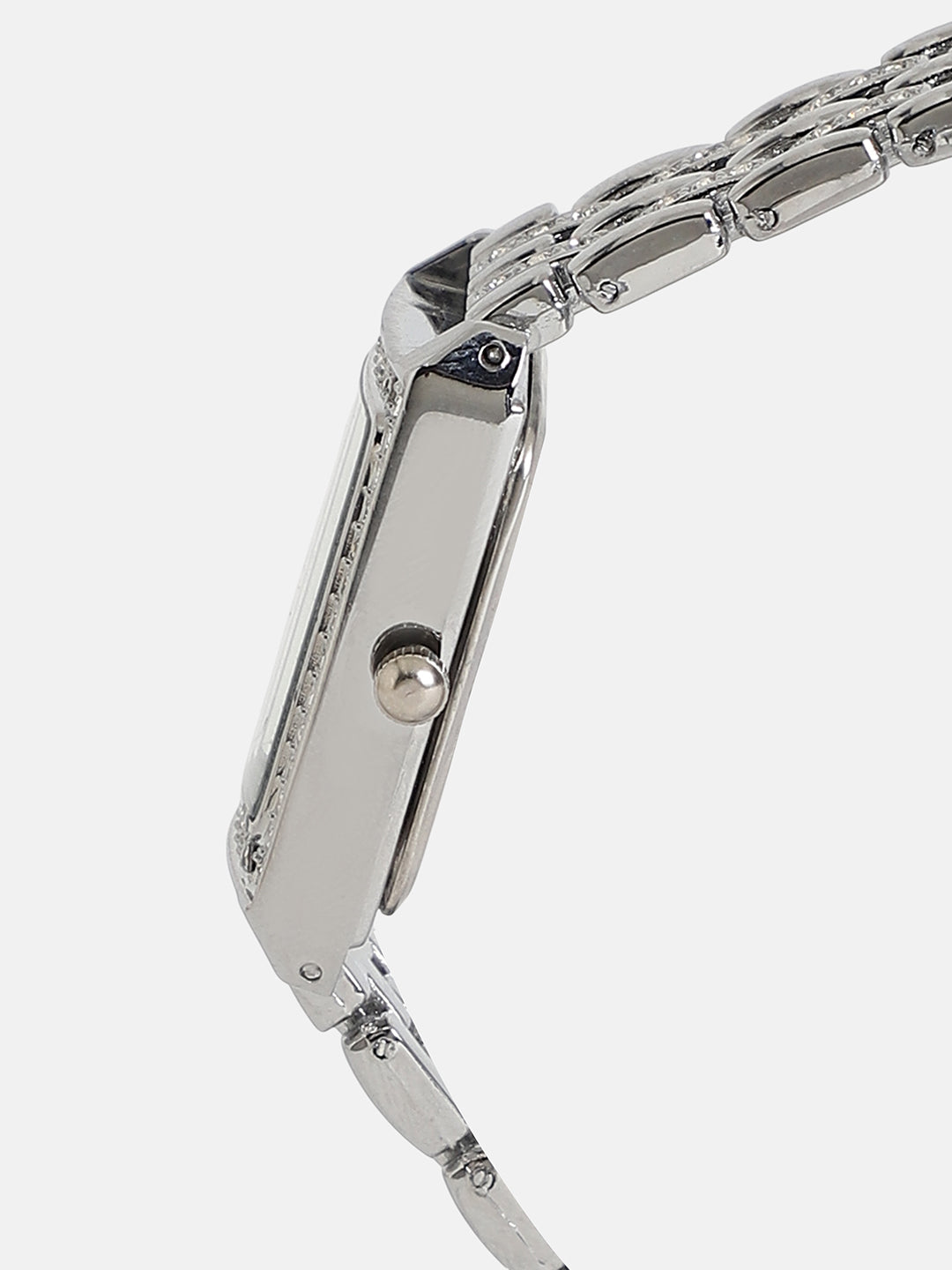 The Chérie Rectangular Watch - Metallic Silver-Watches