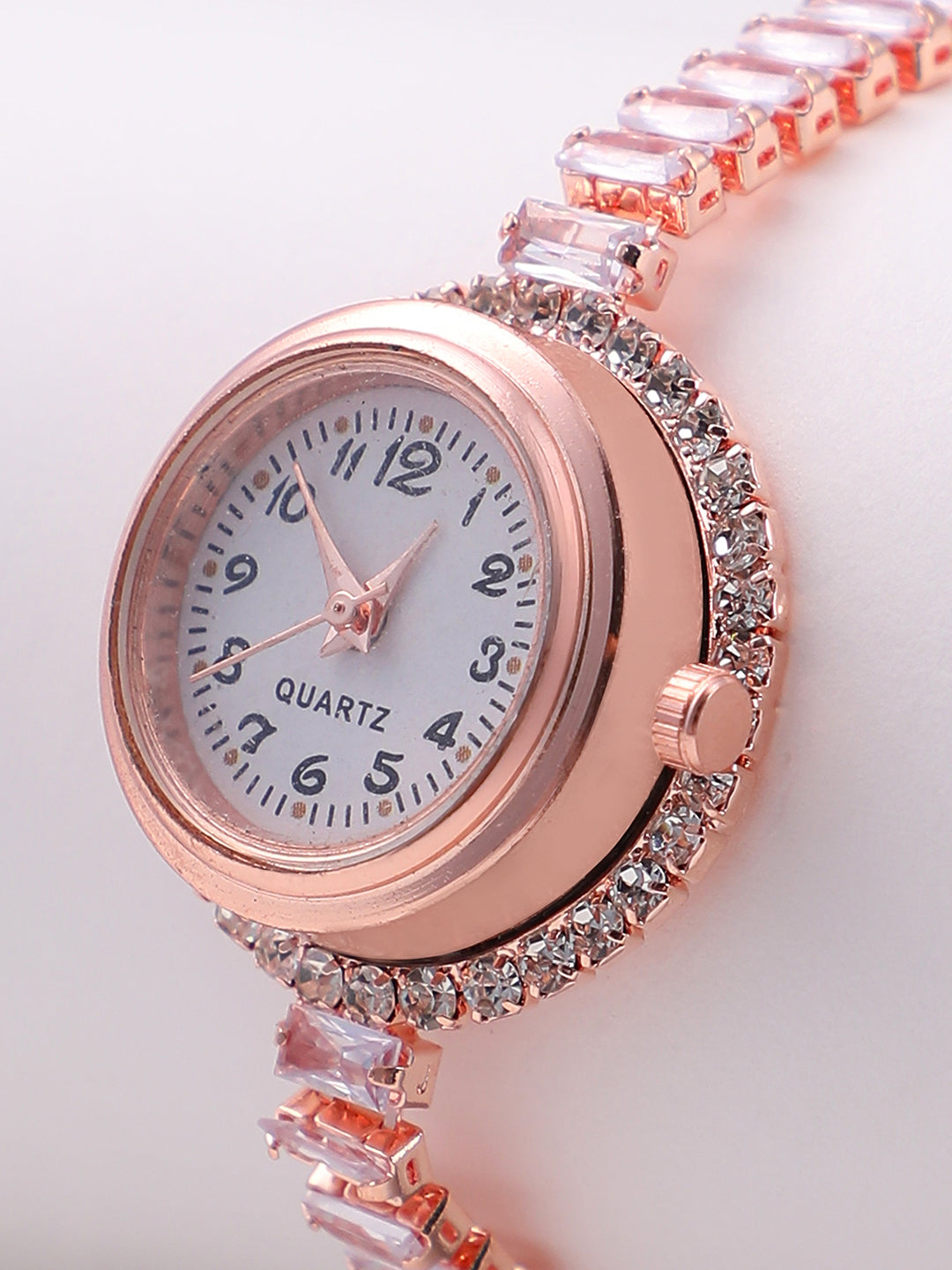 The Crystalized Wrap Round Watch - Rose Gold (Sapphire Blue Stone)-Watches