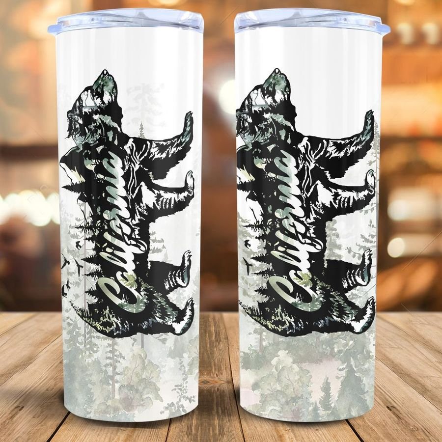 California Wildland Forest Skinny Tumbler, California Bear Skinny Tumbler