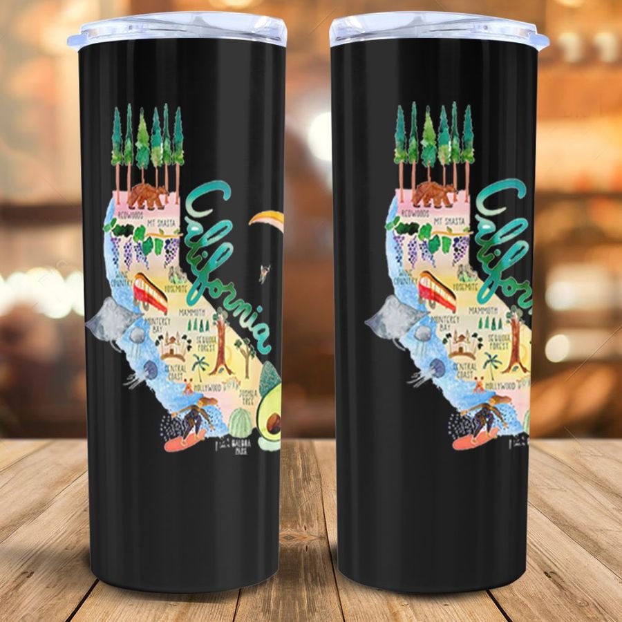 Cat Christmas Pattern Skinny Tumbler, Merry Christmas Tumbler