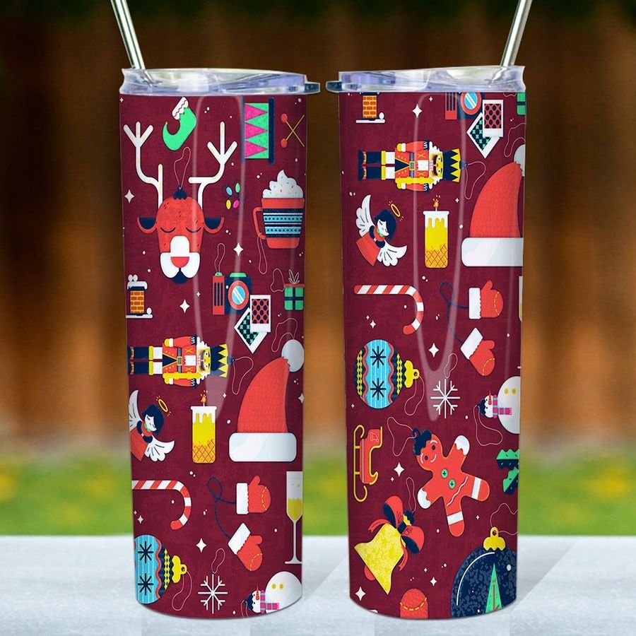 Christmas Cat Skinny Tumbler, Merry Christmas, Cat Lovers Skinny Tumbler