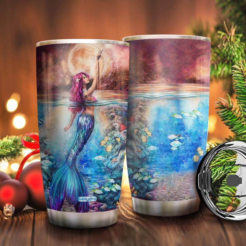 Beautiful Mermaid Stainless Steel Tumbler, Mermaid Lovers Stainless Steel Tumbler