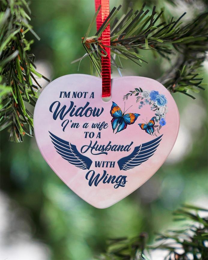Butterfly Husband With Wings Heart Ornament, Husband And Wife Heart Ornament