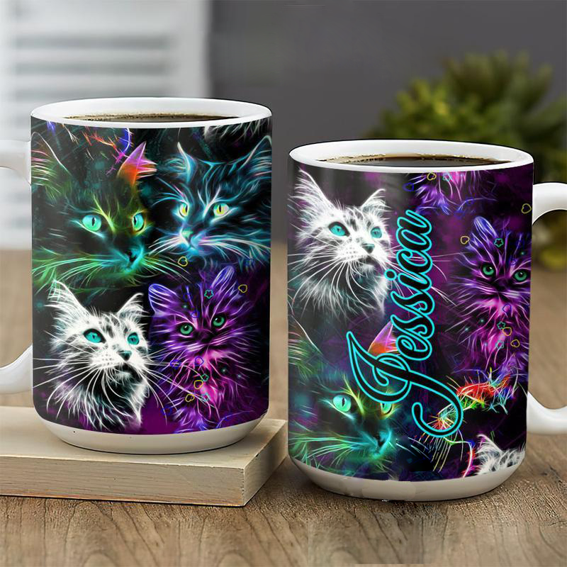 Personalized Cats Full Color Ceramic Mug