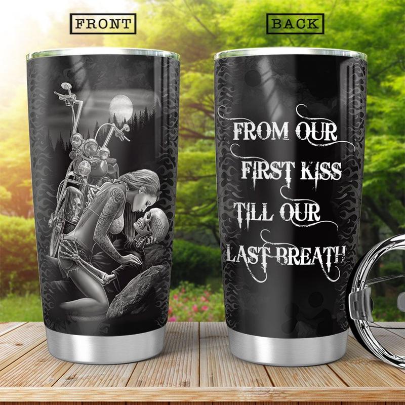 From our First Kiss Stainless Steel Tumbler, Skull Lovers Stainless Steel Tumbler