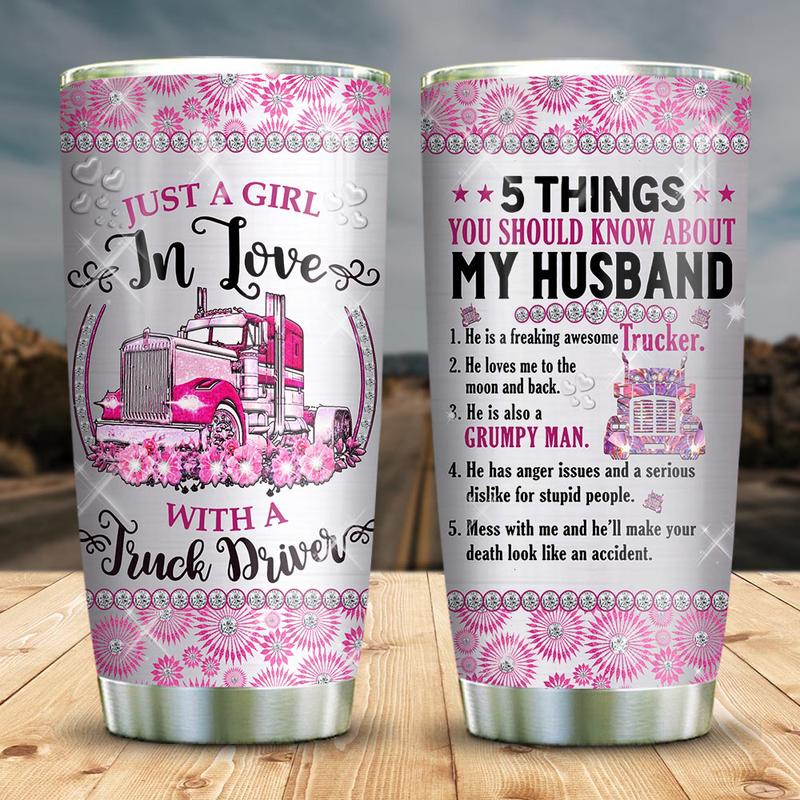 Just A Girl Who Love Truck Stainless Steel Tumbler, Truck Tumbler Stainless Steel Tumbler