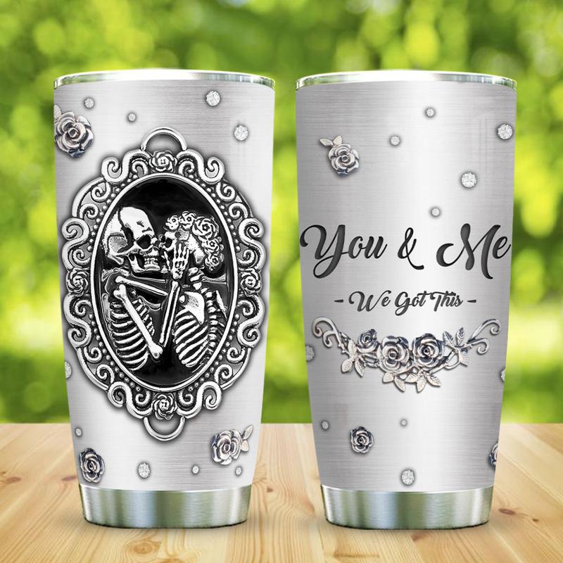 Metal Pumpkin Couple Love You The Most Couple Stainless Steel Tumbler