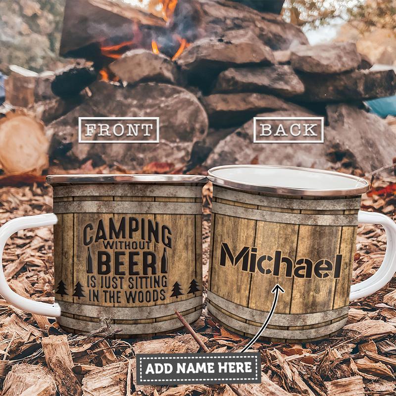 Personalized Camping  Without Beer Personalized Beer Camping Campfire Mug , Custom Friend Campfire Mug