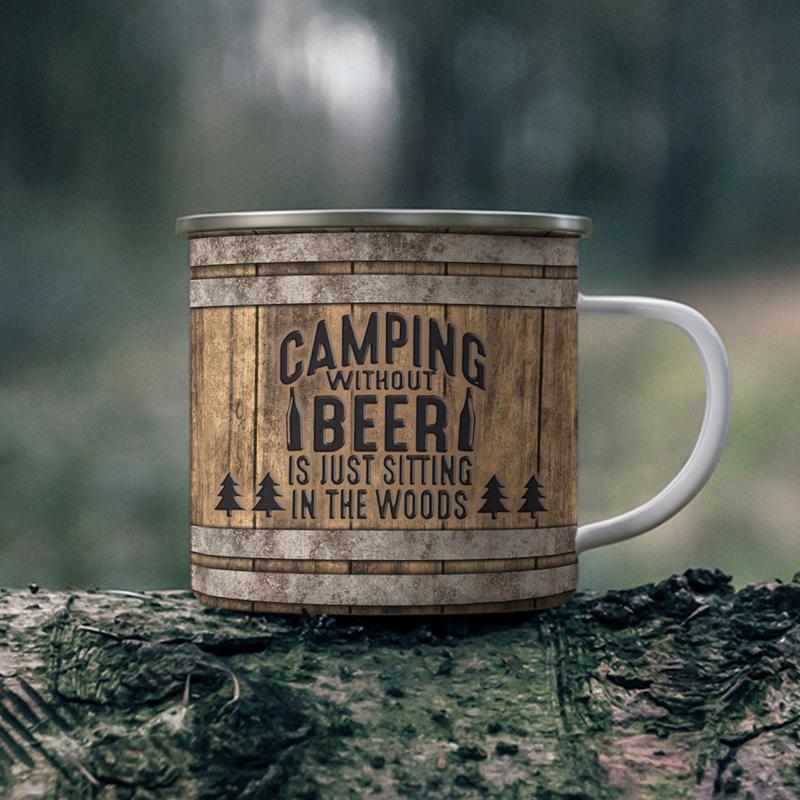 Personalized Camping  Without Beer Personalized Beer Camping Campfire Mug , Custom Friend Campfire Mug