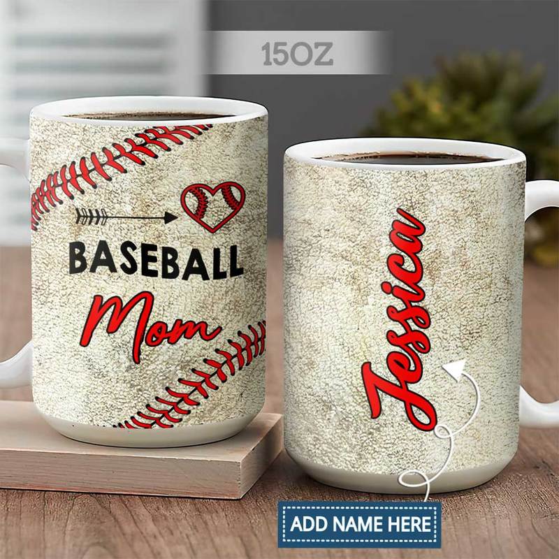 Personalized Baseball Mom Loud And Proud Baseball Mom Mug , Custom Mother , Mom Mug