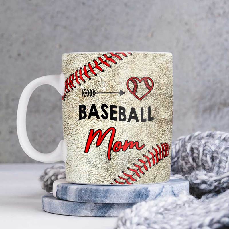 Personalized Baseball Mom Full Color Ceramic Mug , Custom Mom Mug