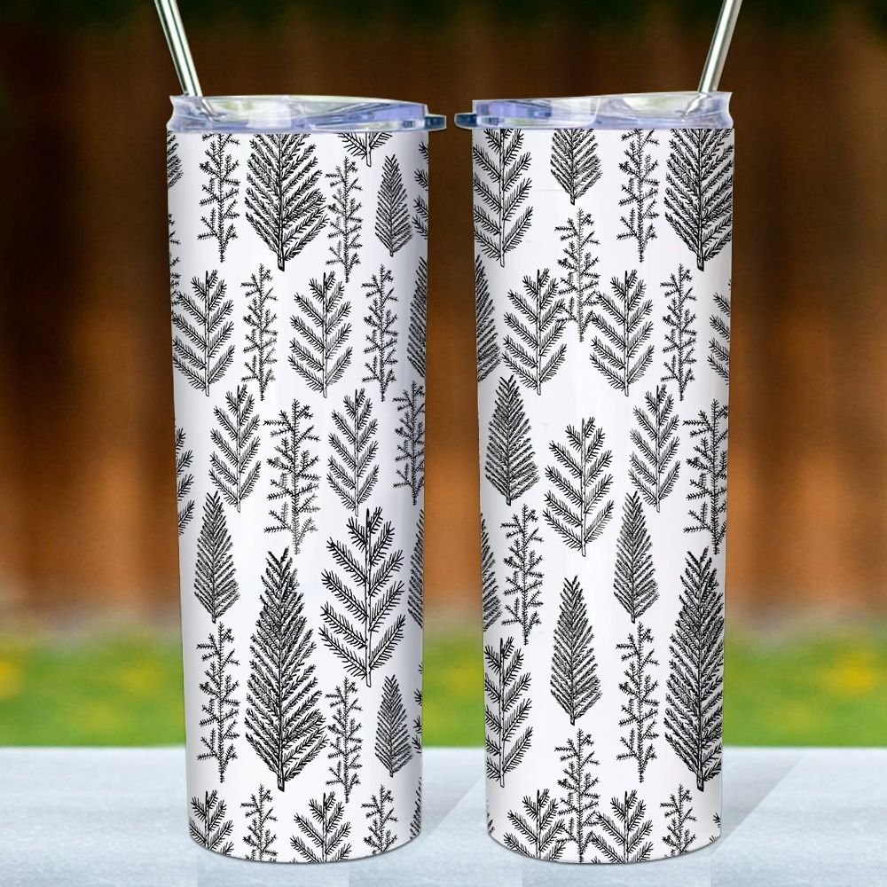 Christmas Forest Skinny Tumbler, Merry Christmas Tumbler