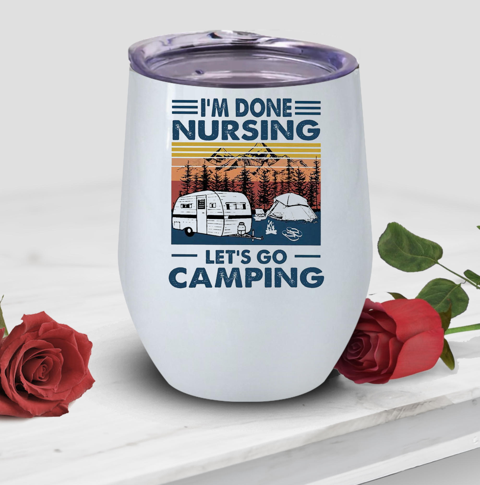 I’m A Simple Woman Wine Tumbler, Camping Lovers Wine Tumble