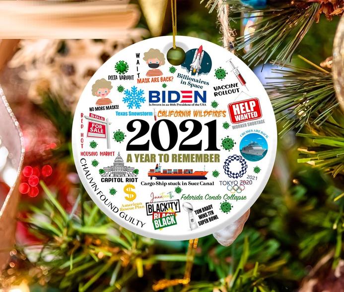 2021 A Year To Remember Circle Ornament, Funny Christmas Circle Ornament