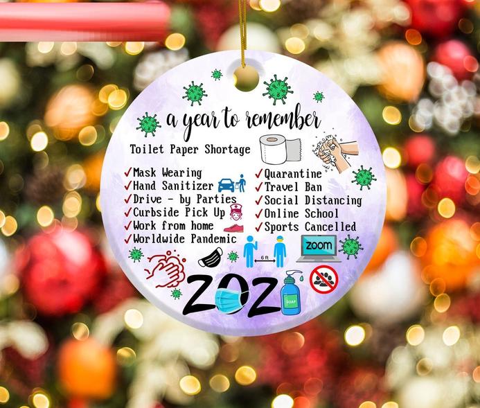 2021 A Year To Remember Circle Ornament, Funny Christmas Circle Ornament