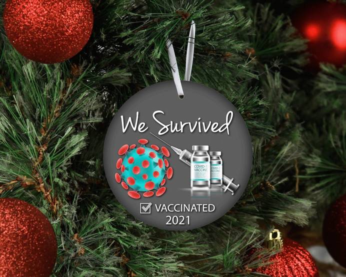 2021 We Survived Ornament, Funny Christmas Ornament