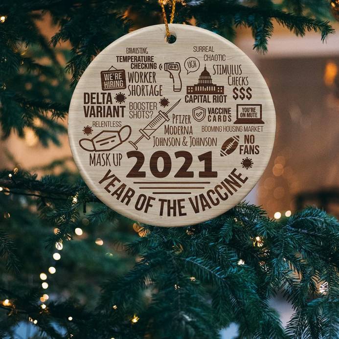 2021 Year Of The Vaccine Ornament, Funny Christmas Ornament