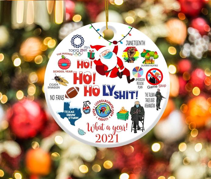 2021 What A Year! Circle Ornament, Funny Christmas Circle Ornament