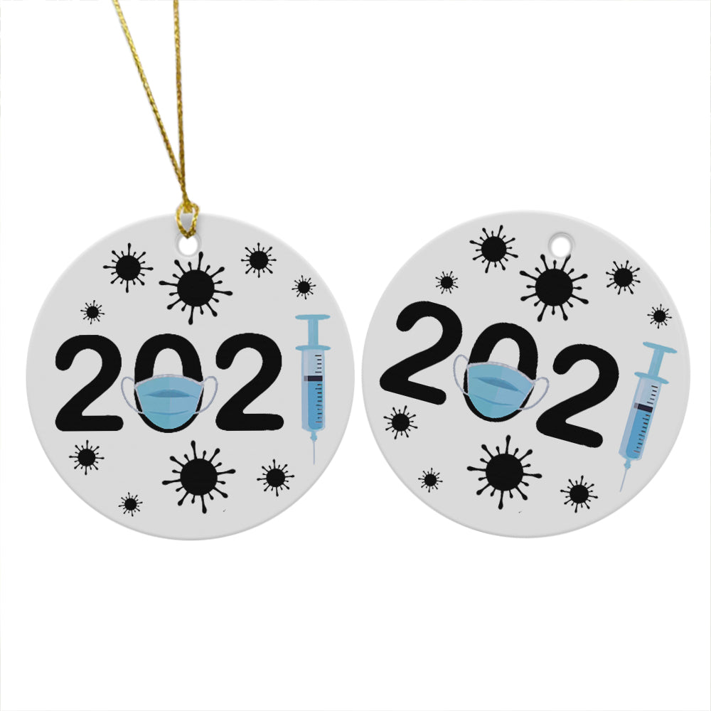 2021 Virus Christmas, Christmas 2021 Grinch Circle Ornament