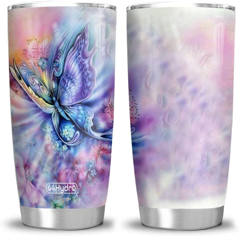 Color Water Butterfly Stainless Steel Tumbler, Butterfly Lovers Stainless Steel Tumbler