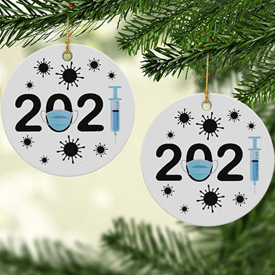 2021 Virus Christmas, Christmas 2021 Grinch Circle Ornament