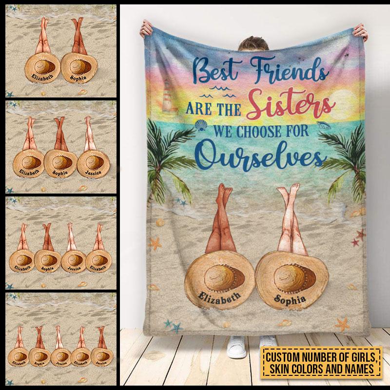 Personalized Beach Bestie Choose For Ourselves  Blanket , Custome Friend Blanket