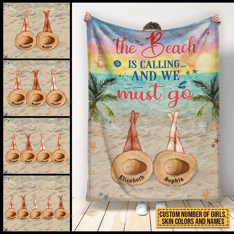 Personalized Beach Bestie The Beach Is Calling  Blanket , Custome Friend , Bestie , Sister Blanket