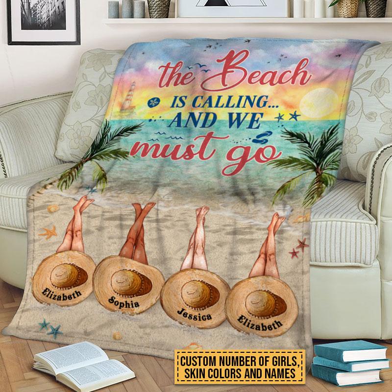 Personalized Beach Bestie The Beach Is Calling  Blanket , Custome Friend , Bestie , Sister Blanket