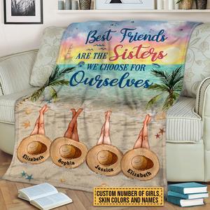 Personalized Beach Bestie Choose For Ourselves  Blanket , Custome Friend Blanket
