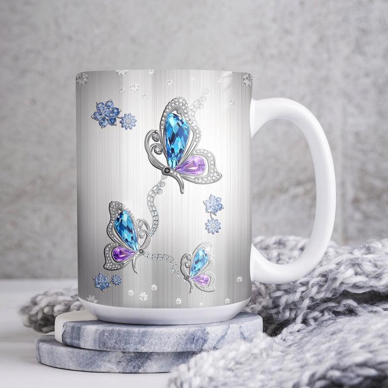 Personalized Butterfly Jewelry Personalized Full Color Ceramic Mug Mug , Custom Friend , Bestie , Sister Mug